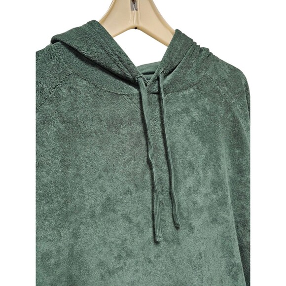 Mens 2XL Terry Cloth Hoodie Green Pullover Towel Sweatshirt Piombo Cozy Lounge - Picture 11 of 16
